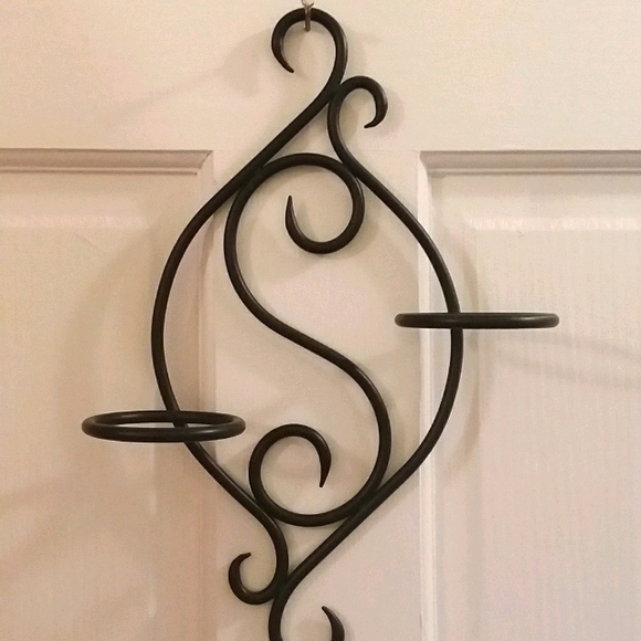 Partylite Vintage Scroll Metal Wall Sconces Set 2